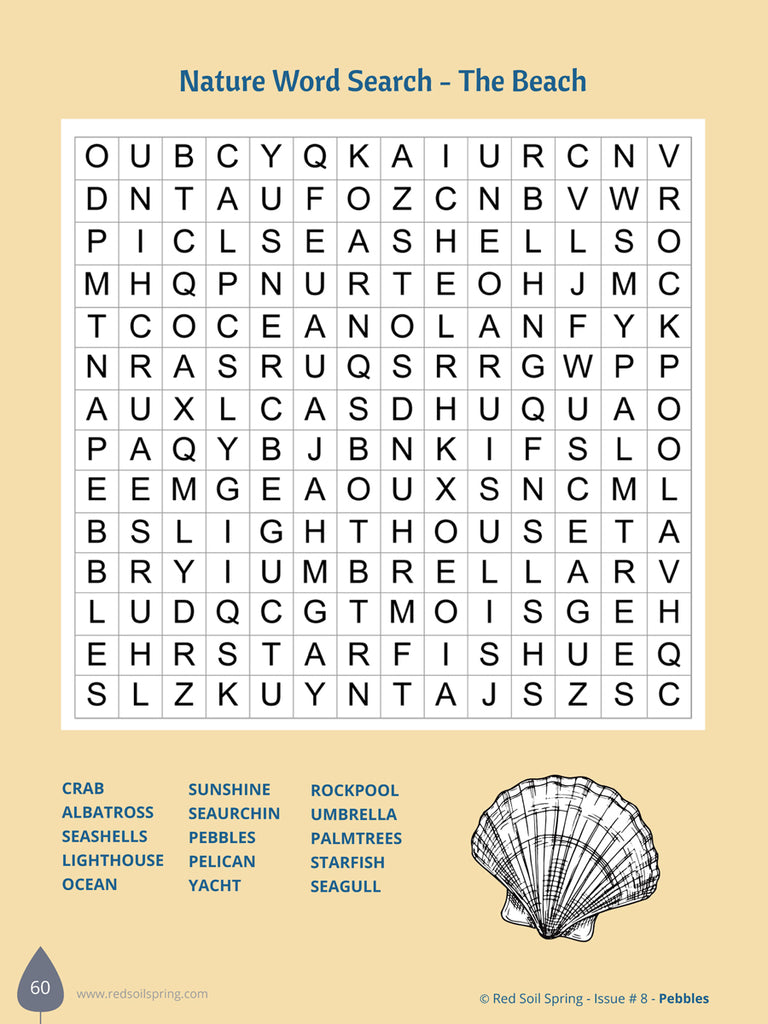 Nature Word Search - Free Printable - The Beach